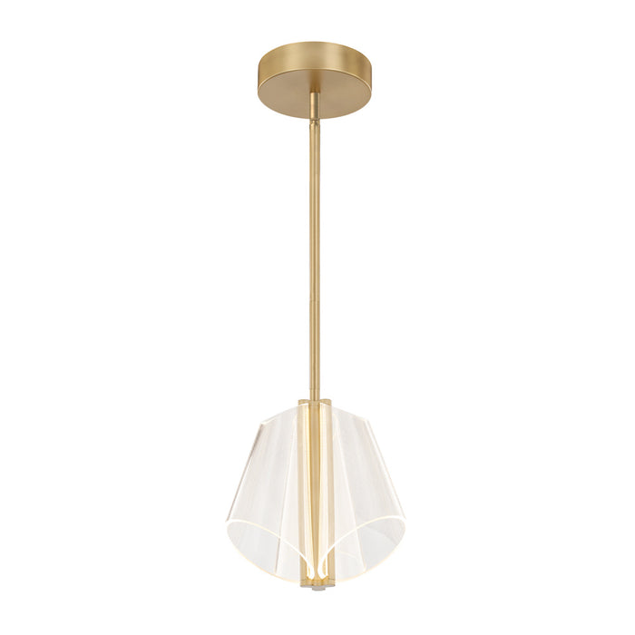 Mulberry 11-in Brushed Gold/light Guide Led Pendant | PD62511-BG/LG-UNV