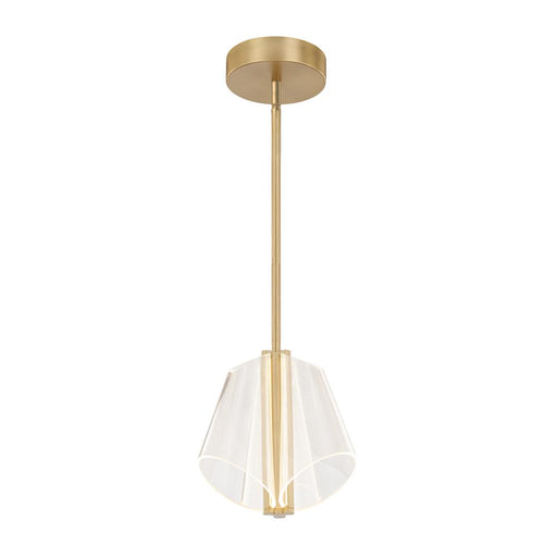 Mulberry 11-in Brushed Gold/light Guide Led Pendant | PD62511-BG/LG