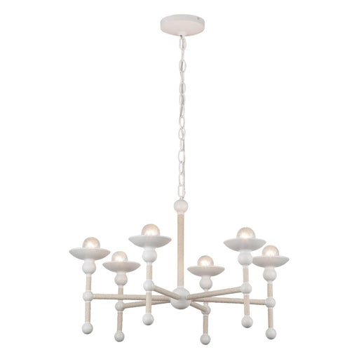 Nadine 25-in Matte White/cotton 6 Lights Chandeliers | CH343625MWCN