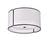  3 Light  Notched Drum Flush Mount Mb, Wh Shade & Diff | NDR-153FH-BK-WH