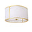  3 Light  Notched Drum Flush Mount Gld, Wh Shade & Diff | NDR-153FH-GLD-WH