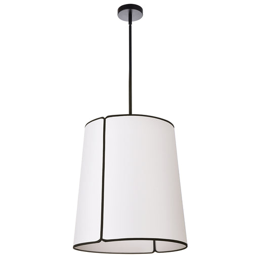 Dainolite 3 Lights Notched Pendant MB, WH Shade & Diff
