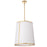  3 Light  Notched Pendant Gld, Wh Shade & Diff | NDR-183P-GLD-WH