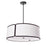  4 Light  Notched Drum Pendant Bk, Wh Shade & Diffuser | NDR-243P-BK-WH