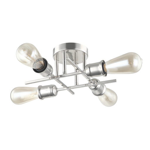  4 Light  Semi-flush Mount, Burnished Chrome Finish | NEB-184SF-BC