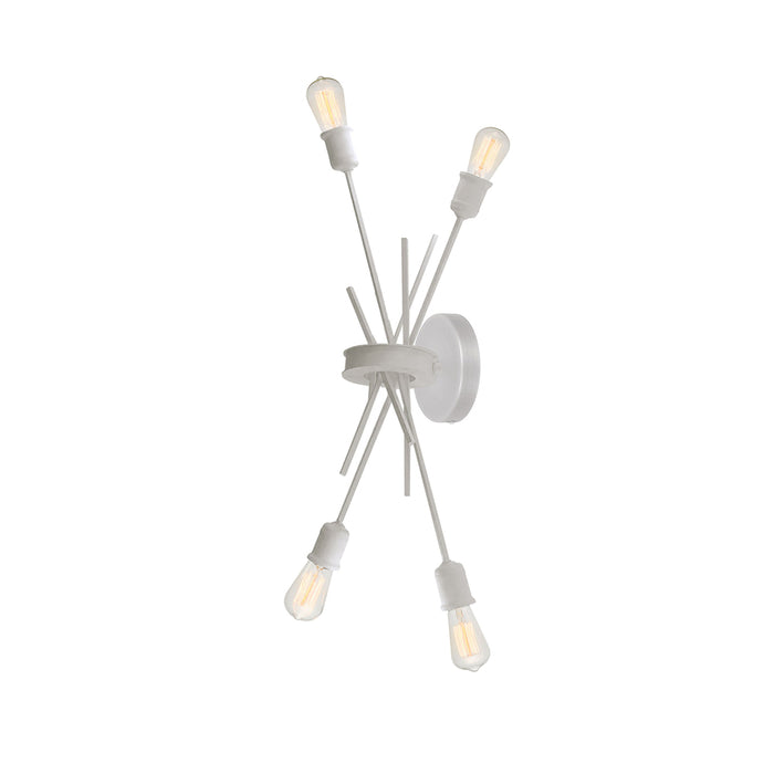  4 Light  Incandescent Wall Sconce Matte White | NEB-194W-WH