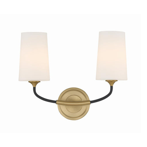 Crystorama Niles 2 Light Black Forged + Modern Gold Sconce