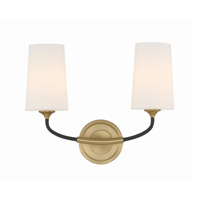 Crystorama Niles 2 Light Black Forged + Modern Gold Sconce