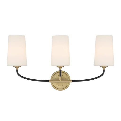 Niles 3 Light Black Forged + Modern Gold Bathroom Vanity | NIL-70013-BF-MG