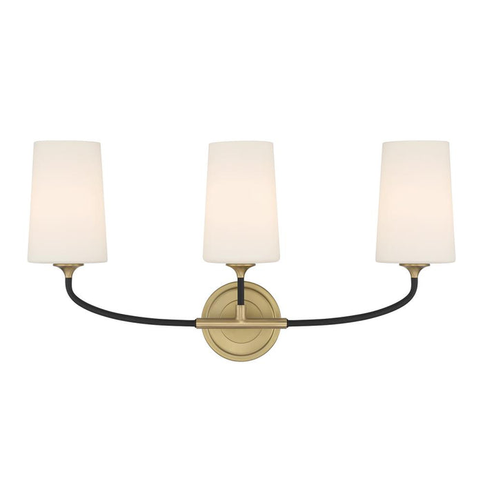 Niles 3 Light Black Forged + Modern Gold Bathroom Vanity | NIL-70013-BF-MG