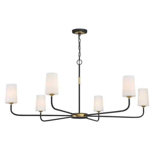 Crystorama Niles 6 Light Black Forged + Modern Gold Chandelier