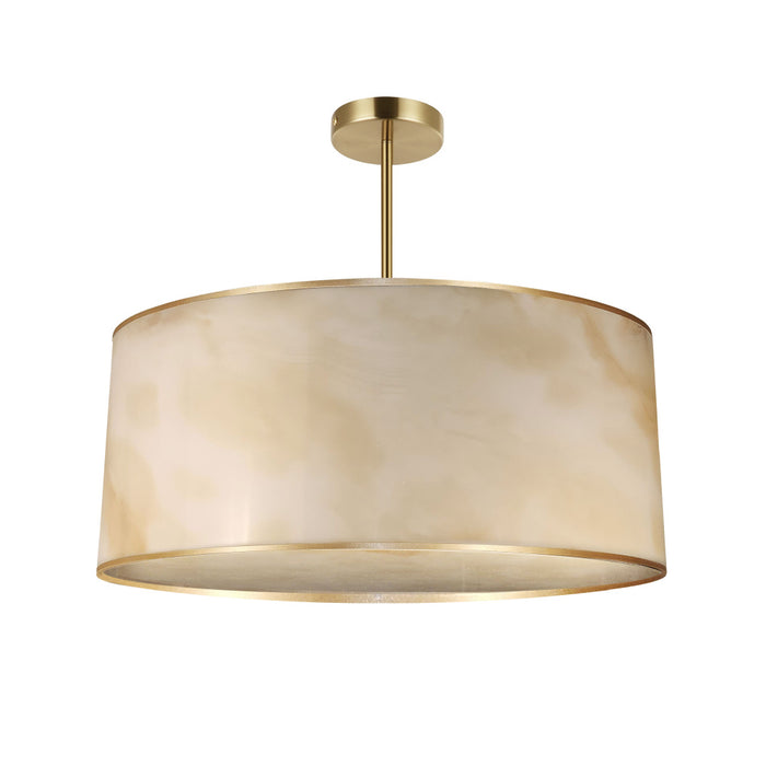 4 Light Incandescent Pendant, Aged Brass W/ Marble Alabaster | NNA-204P-AGB-ALB
