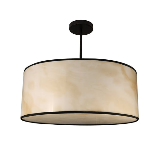 4 Light Incandescent Pendant, Matte Black W/marble Alabaster Shade | NNA-204P-MB-ALB