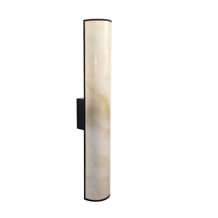 19w Wall Sconce, Matte Black W/ Marble Alabaster Shade | NNA-2619LEDW-MB-ALB