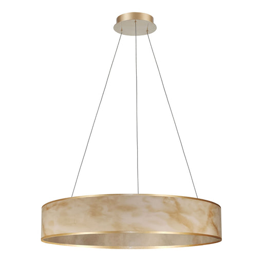 34w Pendant, Aged Brass W/ Marble Alabaster Shade | NNA-2634LEDP-AGB-ALB