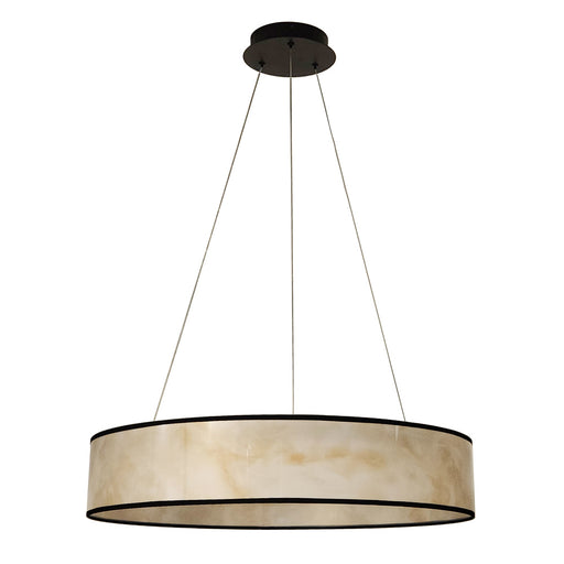 34w Pendant, Matte Black W/ Marble Alabaster Shade | NNA-2634LEDP-MB-ALB