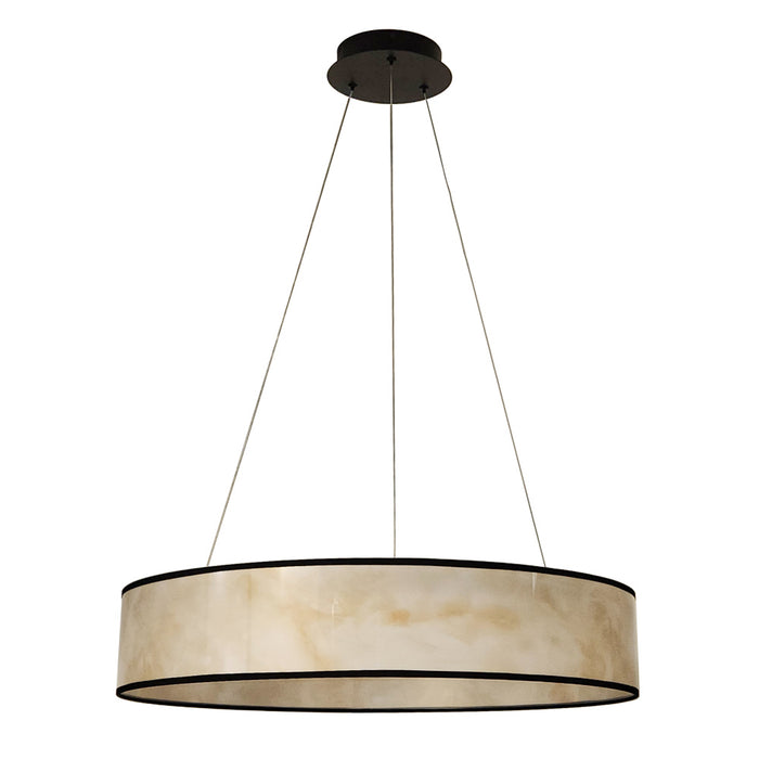 34w Pendant, Matte Black W/ Marble Alabaster Shade | NNA-2634LEDP-MB-ALB