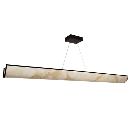 30w Horizontal Pendant, Matte Black W/ Marble Alabaster Shade | NNA-5130LEDHP-MB-ALB