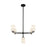Nola 31-in Black/glossy Opal Glass 5 Lights Chandelier | CH57731-BK/GO