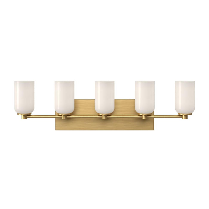 Nola 31-in Brushed Gold/glossy Opal Glass Socket Vanity Light | VL57732-BG/GO