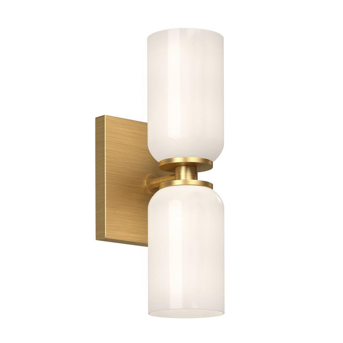 Nola 3-in Brushed Gold/glossy Opal Glass Socket Wall Sconce | WS57712-BG/GO