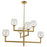  6 Light  Chandelier, Agb W/ Clr Glass | NOR-326C-AGB-CLR