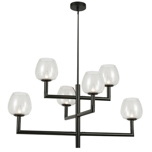  6 Light  Chandelier, Mb W/ Clr Glass | NOR-326C-MB-CLR