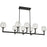  8 Light  Horizontal Chandelier, Mb W/ Clr Glas | NOR-478HC-MB-CLR