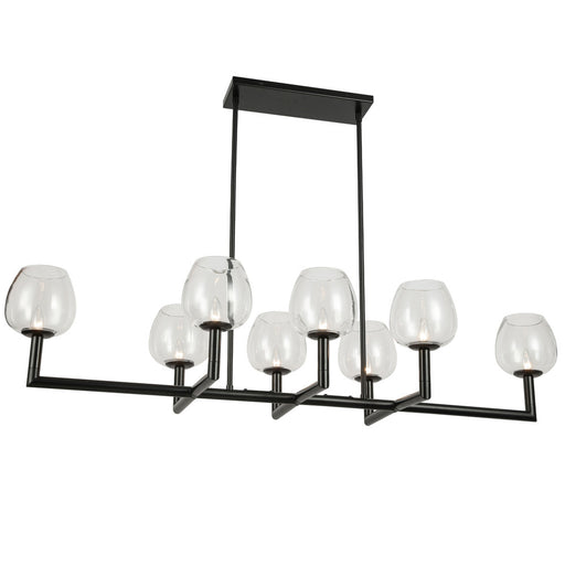  8 Light  Horizontal Chandelier, Mb W/ Clr Glas | NOR-478HC-MB-CLR
