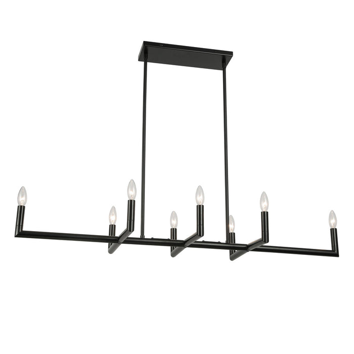  8 Light  Horiz Chandelier, Mb | NOR-478HC-MB