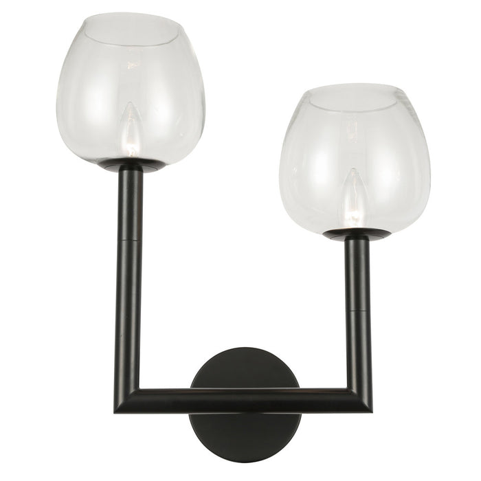  2 Light  Incandescent Wall Sconce, Mb W/ Clr Glass | NOR-L-112W-MB-CLR