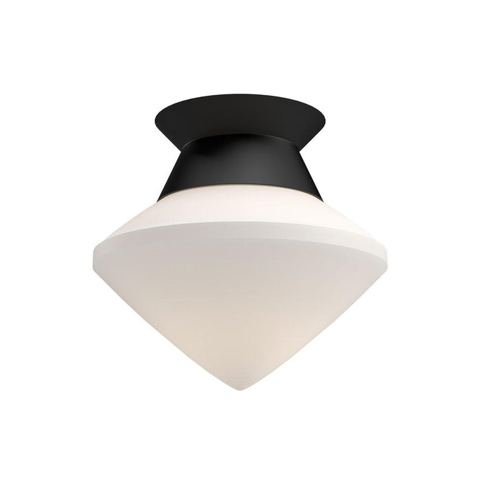 Nora 8-in Matte Black/opal Matte Glass 1 Light Flush Mount | FM537508MBOP
