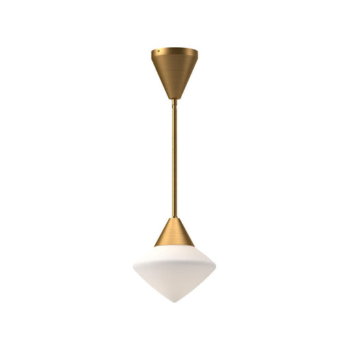 Nora 8-in Aged Gold/opal Matte Glass 1 Light Pendant | PD537508AGOP