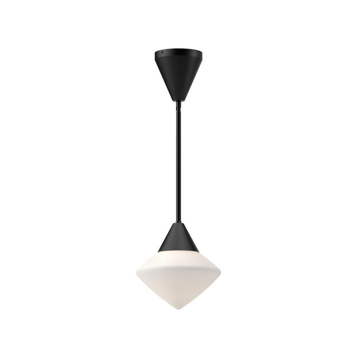 Alora Nora 8-in Matte Black/Opal Matte Glass 1 Light Pendant