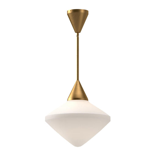 Nora 14-in Aged Gold/opal Matte Glass 1 Light Pendant | PD537714AGOP