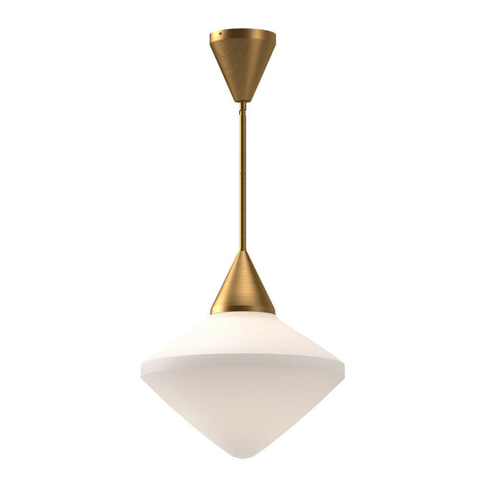 Nora 14-in Aged Gold/opal Matte Glass 1 Light Pendant | PD537714AGOP