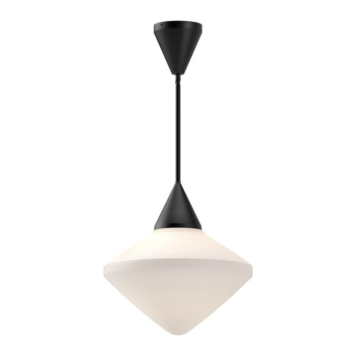 Alora Nora 14-in Matte Black/Opal Matte Glass 1 Light Pendant