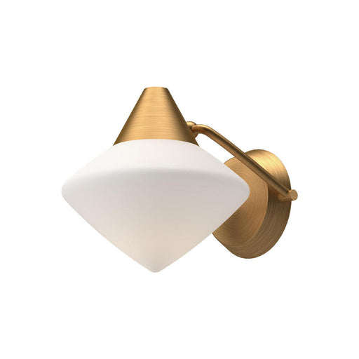 Alora Nora 8-in Aged Gold/Opal Matte Glass 1 Light Wall/Vanity
