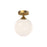 Alora Nouveau 8-in Aged Gold/Opal Matte Glass 1 Light Flush Mount