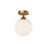 Nouveau 8-in Aged Gold/opal Matte Glass 1 Light Flush Mount | FM505108AGOP