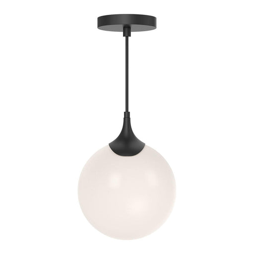 Nouveau 8-in Matte Black/opal Matte Glass 1 Light Pendant | PD505108MBOP