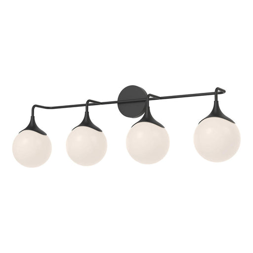 Nouveau 35-in Matte Black/opal Matte Glass 4 Lights Vanity | VL505136MBOP