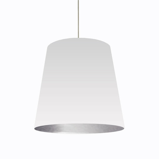 1lt Oversized Drum Pendant, Large - Wht/slv | OD-L-691