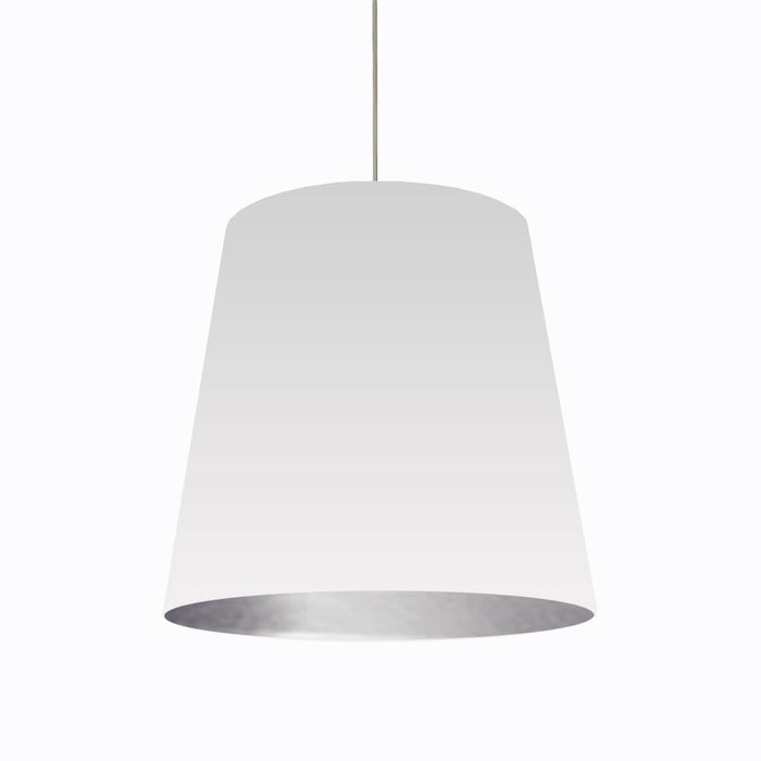 1lt Oversized Drum Pendant, Large - Wht/slv | OD-L-691