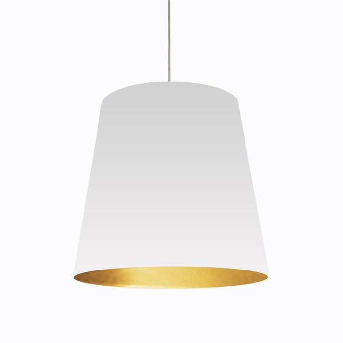 1lt Oversized Drum Pendant, Large - Wht/gld | OD-L-692
