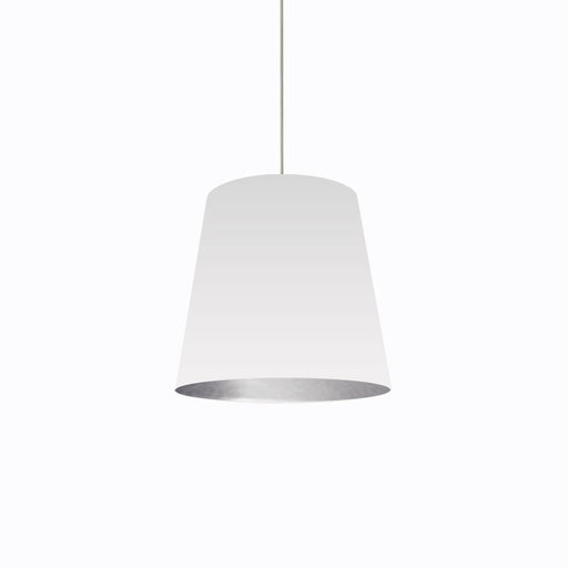 1lt Oversized Drum Pendant, Medium - Wht/slv | OD-M-691