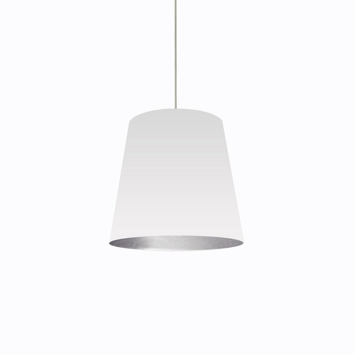 1lt Oversized Drum Pendant, Medium - Wht/slv | OD-M-691