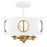 Crystorama Odelle 4 Light Matte White + Antique Gold Ceiling Mount