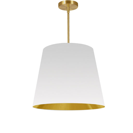 1lt Oversized Drum Pendant Medium, Wh/gld Shade | ODR-M-692