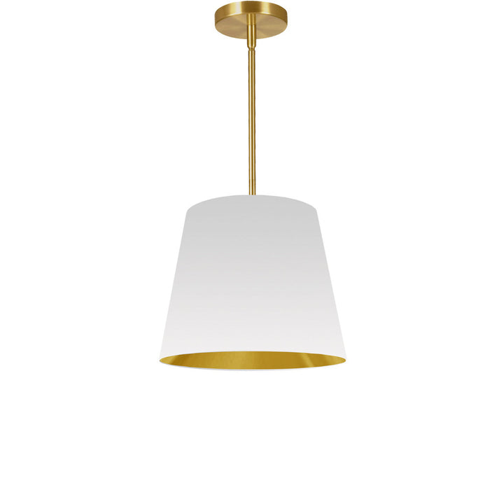1lt Oversized Drum Pendant Small, Wh/gld Shade | ODR-S-692